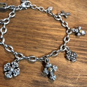 Brighton Sterling Silver Cross Charm Bracelet